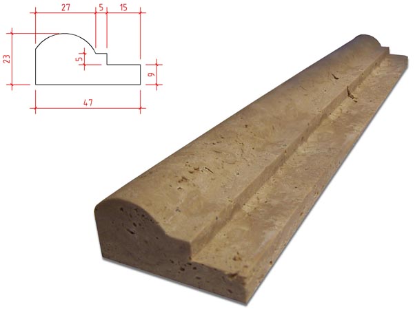P Step Travertine Border