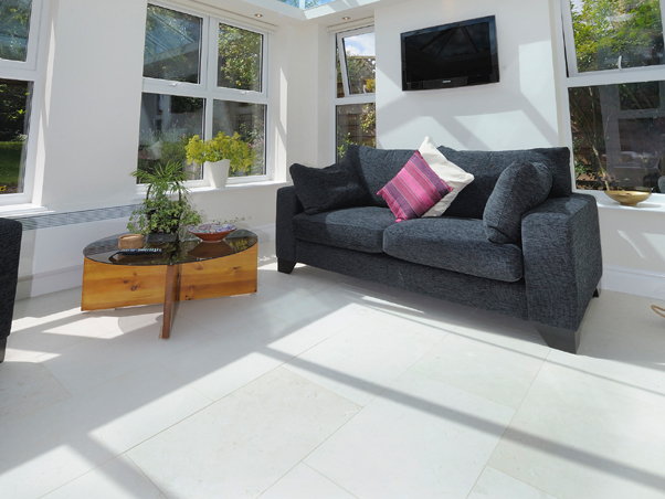 Pearl Limestone Tiles - Honed Finish