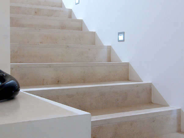 Jura Beige Limestone Stairs - Sandblasted & Brushed