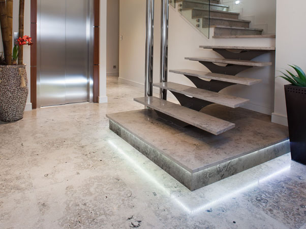 Jura Blue Limestone Staircase / Treads